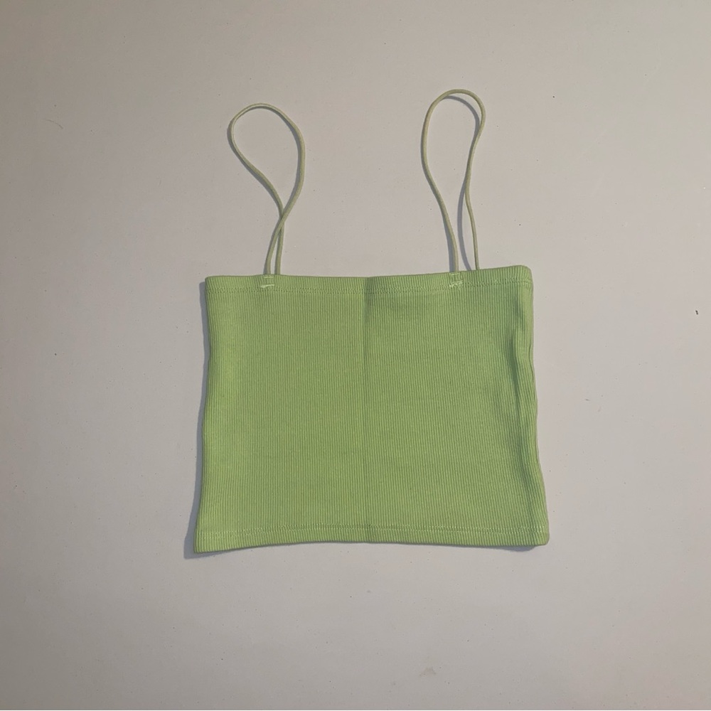 Zara Light Green Ribbed Top - Picture 4 of 5